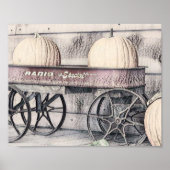  Herfst pompoenen winkelwagen herfstkleuren tekene Poster (Voorkant)