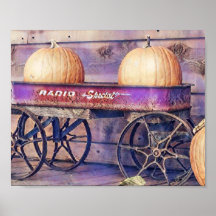 Herfst pompoenen winkelwagen herfstkleuren waterv