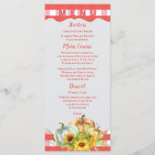 Herfst Pompoenen Zonnebloem bruiloft receptie dine Menu (Voorkant)