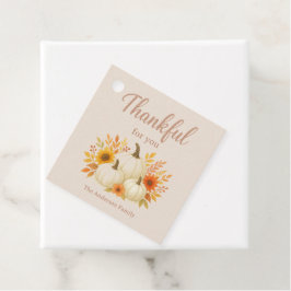 Herfst Pompoenen & Zonnebloemen | Elegante Thanksg Bedankjes Labels