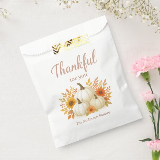 Herfst Pompoenen & Zonnebloemen | Elegante Thanksg Bedankzakje (Gezegeld)