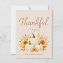 Herfst Pompoenen & Zonnebloemen | Elegante Thanksg Briefkaart