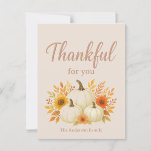 Herfst Pompoenen & Zonnebloemen   Elegante Thanksg Briefkaart