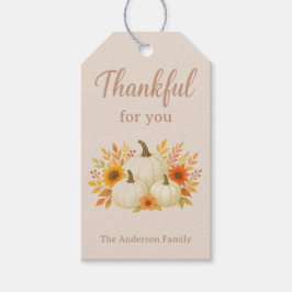 Herfst Pompoenen & Zonnebloemen | Elegante Thanksg Cadeaulabel