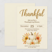 Herfst Pompoenen & Zonnebloemen | Elegante Thanksg Kaart (Voorkant / Achterkant)