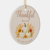 Herfst Pompoenen & Zonnebloemen | Elegante Thanksg Keramisch Ornament (Rechts)