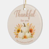 Herfst Pompoenen & Zonnebloemen | Elegante Thanksg Keramisch Ornament (Links)