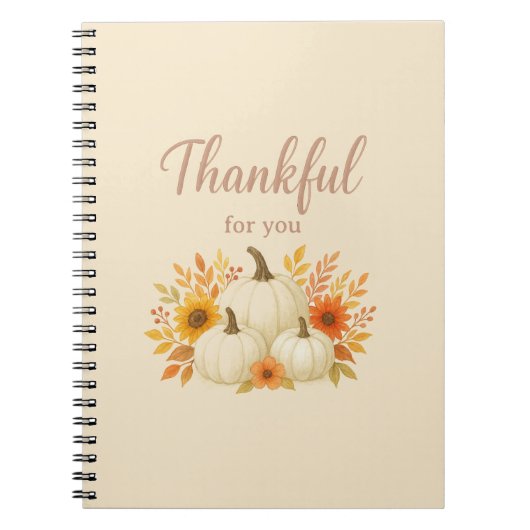 Herfst Pompoenen & Zonnebloemen | Elegante Thanksg Notitieboek (Voorkant)