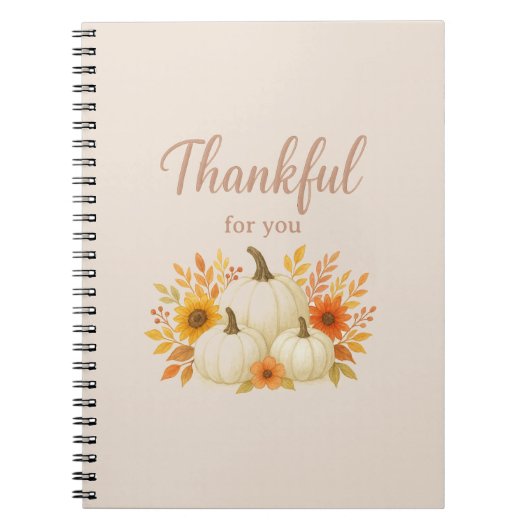 Herfst Pompoenen & Zonnebloemen | Elegante Thanksg Notitieboek (Voorkant)