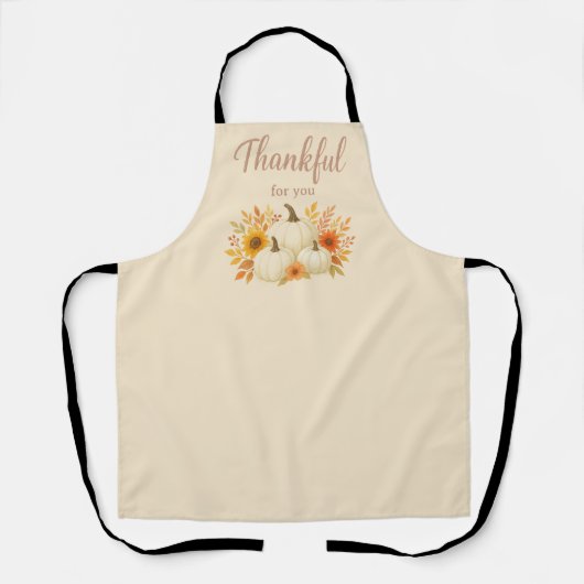 Herfst Pompoenen & Zonnebloemen | Elegante Thanksg Schort (Voorkant)