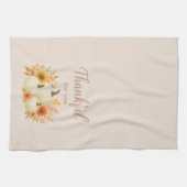 Herfst Pompoenen & Zonnebloemen | Elegante Thanksg Theedoek (Horizontaal)