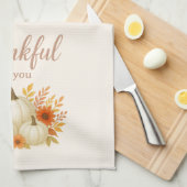 Herfst Pompoenen & Zonnebloemen | Elegante Thanksg Theedoek (Quarter Fold)