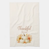 Herfst Pompoenen & Zonnebloemen | Elegante Thanksg Theedoek (Verticaal)