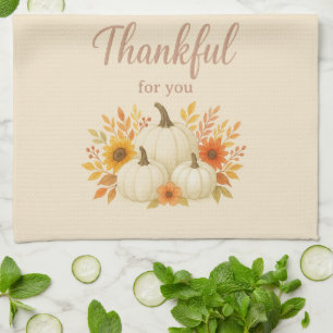 Herfst Pompoenen & Zonnebloemen Elegante Thanksg Theedoek