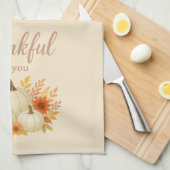 Herfst Pompoenen & Zonnebloemen | Elegante Thanksg Theedoek (Quarter Fold)