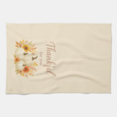 Herfst Pompoenen & Zonnebloemen | Elegante Thanksg Theedoek (Horizontaal)