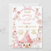 Herfst pompoenfee eerste verjaardag kaart (Voorkant)