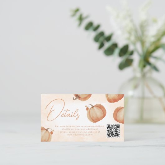 Herfst pompoengegevens informatiekaartje (Staand voorkant)