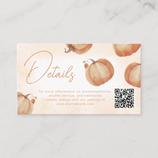 Herfst pompoengegevens informatiekaartje (Voorkant)