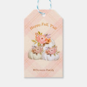 Herfst Pompoenoogst Roze Thanksgiving Aanpassen Cadeaulabel (Voorkant)