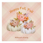 Herfst Pompoenoogst Roze Thanksgiving Aanpassen Perfect Poster (Voorkant)