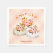 Herfst Pompoenoogst Roze Thanksgiving Aanpassen Servet (Voorkant)