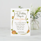 Herfst pompoenoogst verjaardag kaart (Staand voorkant)