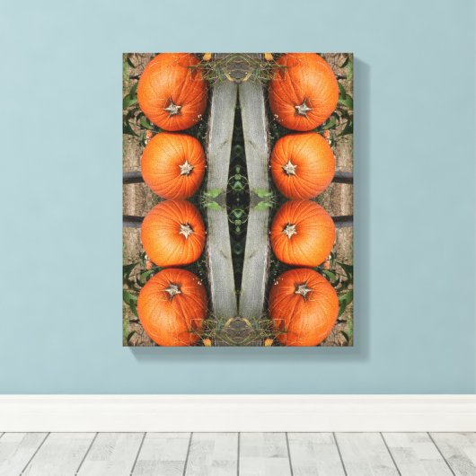 Herfst pompoenpaar Abstract Canvas Afdruk (Insitu (Houten vloer))