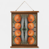Herfst pompoenpaar Abstract Hangend Wandkleed (Voorkant)