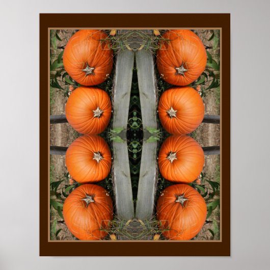 Herfst pompoenpaar Abstract Poster (Voorkant)