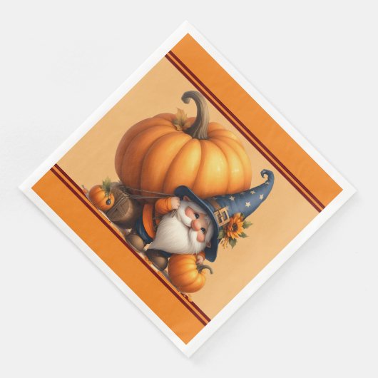 Herfst pompoenpapier servet (Hoek)