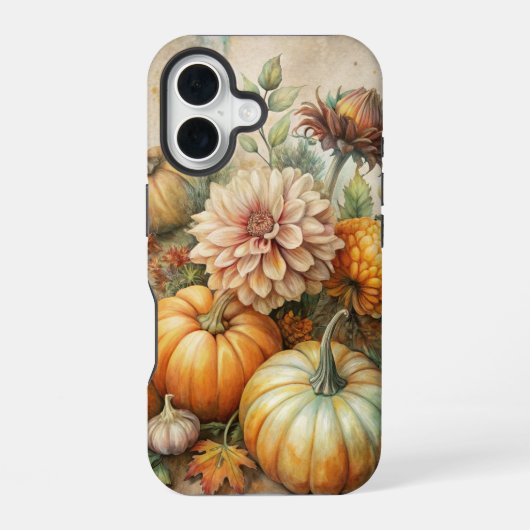  HERFST POMPOENSCENE MET BLOEMEN iPhone 16 HOESJE (Achterkant)