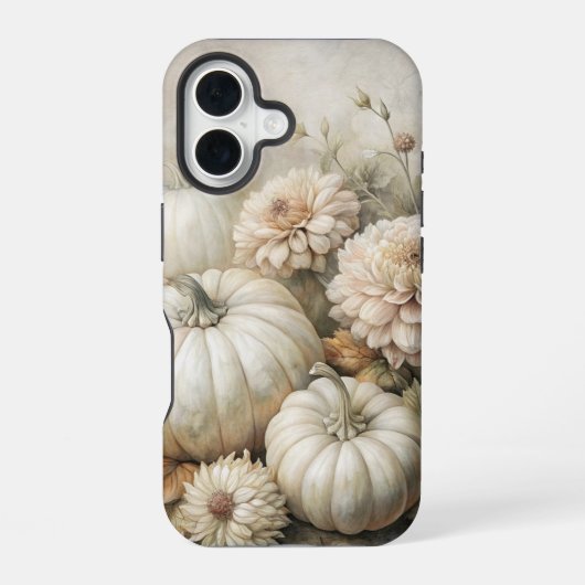 HERFST POMPOENSCENE MET BLOEMEN iPhone 16 HOESJE (Achterkant)