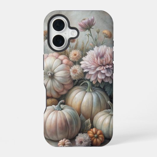 HERFST POMPOENSCENE MET BLOEMEN iPhone 16 HOESJE (Achterkant)