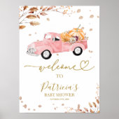 Herfst Pompoenveld Baby Shower Welkomstbord Poster (Voorkant)