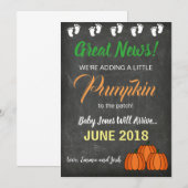Herfst Pompoenveld Baby Zwangerschapsaankondiging Aankondiging (Voorkant / Achterkant)