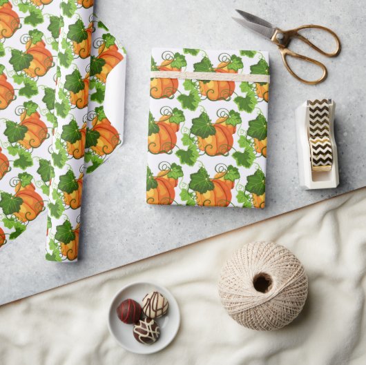 Herfst Pompoenveld Cadeaupapier (Crafts)