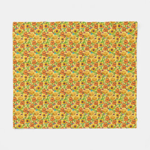Herfst Pompoenveld Fleece Deken