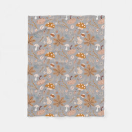 Herfst pompoenveld met valkleppen en paddenstoelen fleece deken