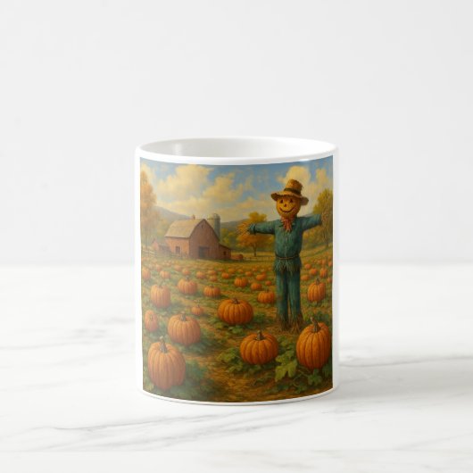 herfst pompoenveld & vogelverschrikker koffiemok (Center)