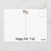 Herfst pompoenwagen briefkaart (Achterkant)