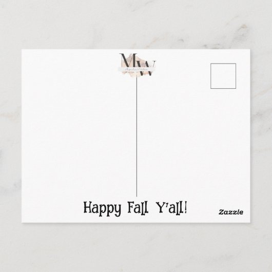 Herfst pompoenwagen briefkaart (Achterkant)