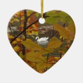 Herfst Pond met Zwan Keramisch Ornament (Voorkant)