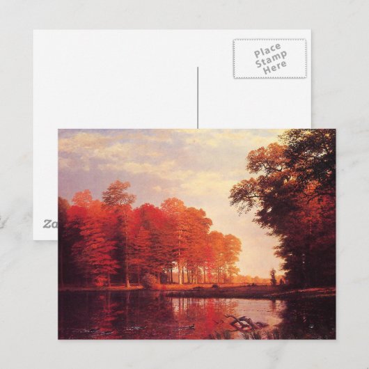  herfst Pond Schilderen Briefkaart (Voorkant / Achterkant)