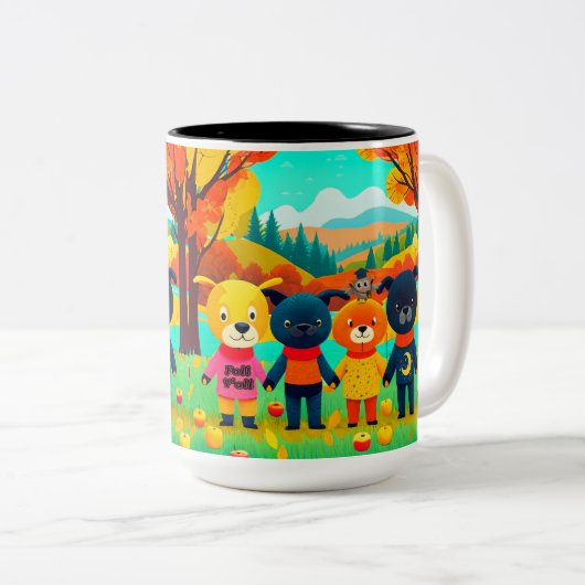 Herfst Pooches Koffie Mok (Voorkant rechts)