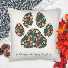 Herfst Pootafdruk Worp Kussen Voor Een Hond Liefhe