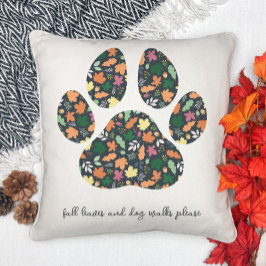 Herfst Pootafdruk Worp Kussen Voor Een Hond Liefhe