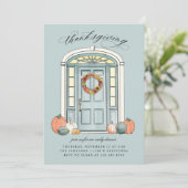 Herfst Porch voor Thanksgiving vooraan Kaart (Staand voorkant)