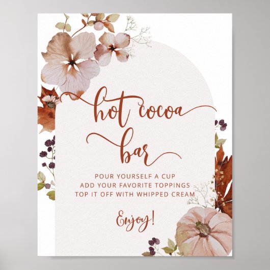 Herfst-poster voor hete cacaobar poster (Voorkant)