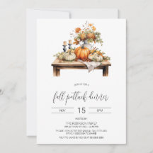 Herfst Potluck Dinner Invitation, Thanksgiving